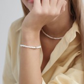 Colier cu mother of pearl si argint placat cu aur roz 40 cm DiAmanti 252-13C-G